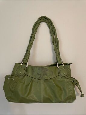 Chartreuse Braided Shoulder Bag